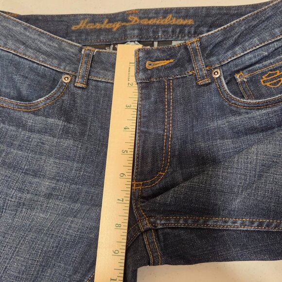 Harley Davidson Women's Jeans Size 2 Classic Boot Cut Flare Leg Medium Wash - Picture 11 of 13